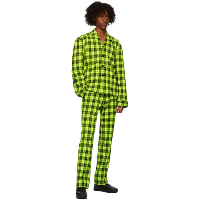 green check trousers mens