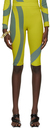 Paula Canovas Del Vas Yellow & Green Stretch Patchwork Biker Shorts