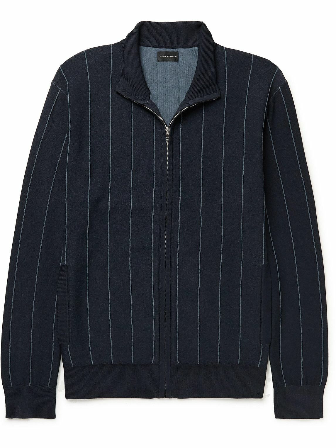 Club Monaco - Pinstriped Knitted Jacket - Blue Club Monaco