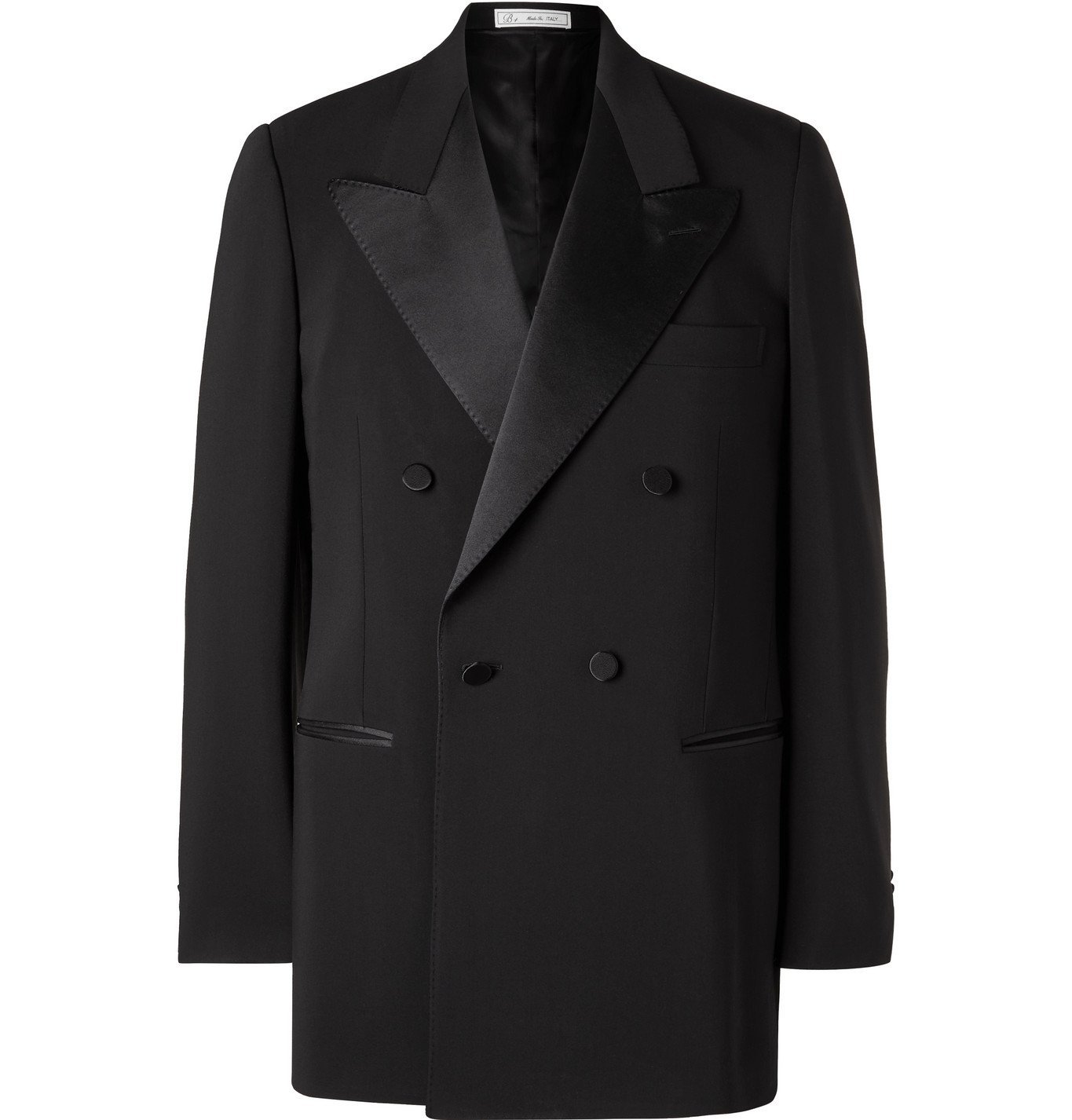 UMIT BENAN B - Double-Breasted Satin-Trimmed Wool-Blend Tuxedo Jacket ...
