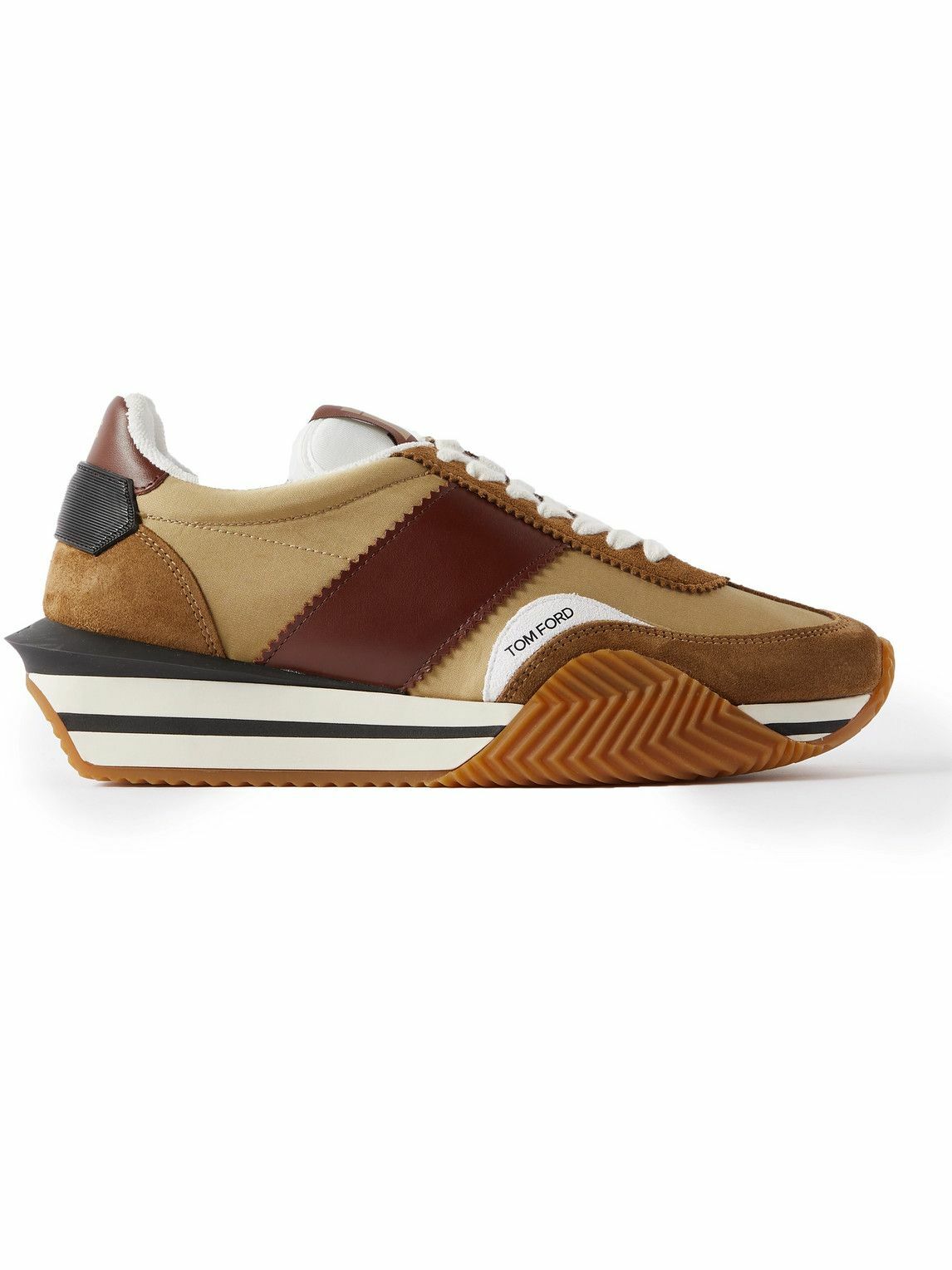 TOM FORD - James Rubber-Trimmed Leather, Suede and Nylon Sneakers ...