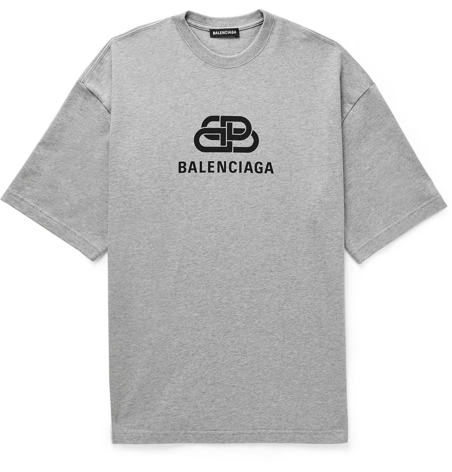 Balen-ciaga-Printed-Cotton-jersey-T-shirt-Black