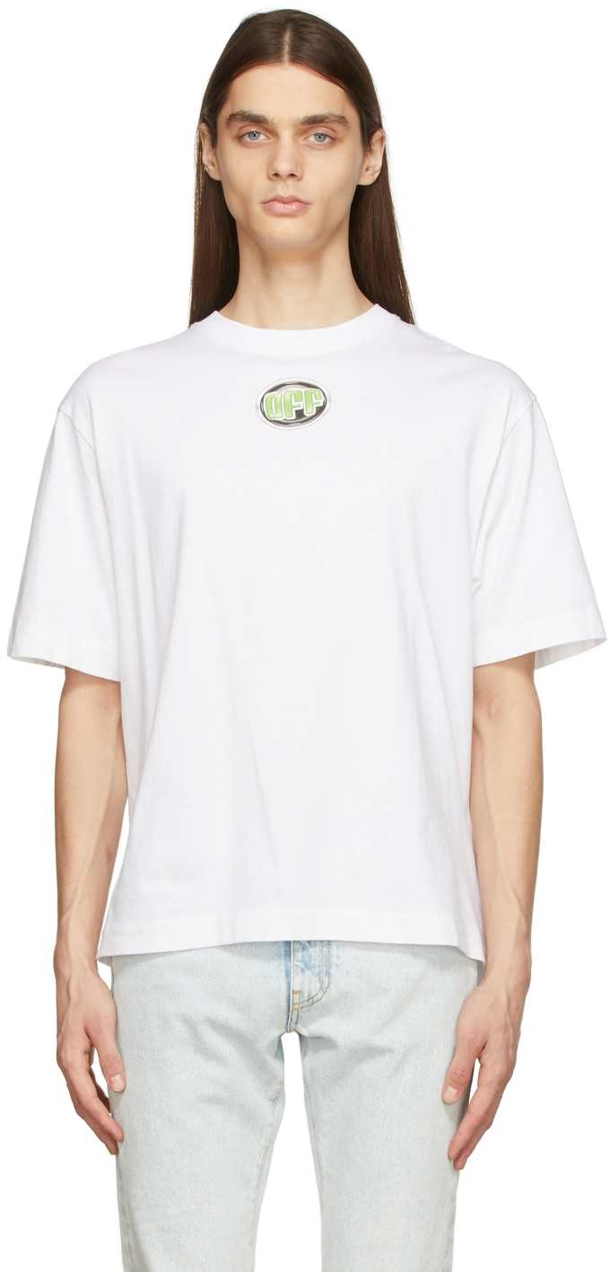 Off-White White Data Flyer Over Skate T-Shirt Off-White