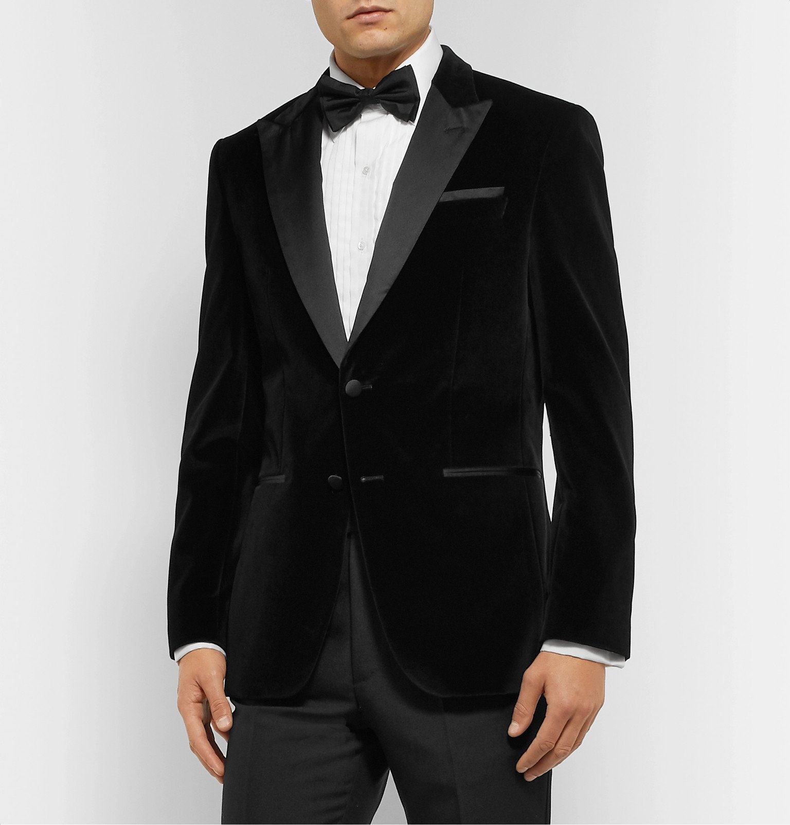 Hugo Boss - Black Slim-Fit Satin-Trimmed Cotton-Velvet Tuxedo Jacket ...