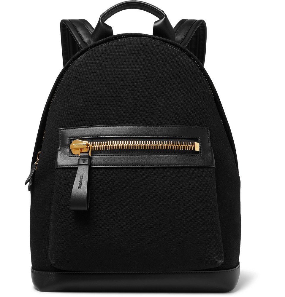 TOM FORD - Canvas and Leather Backpack - Black TOM FORD