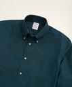 Brooks Brothers Men's Stretch Madison Relaxed-Fit Sport Shirt, Non-Iron Gingham Oxford | Dark Green
