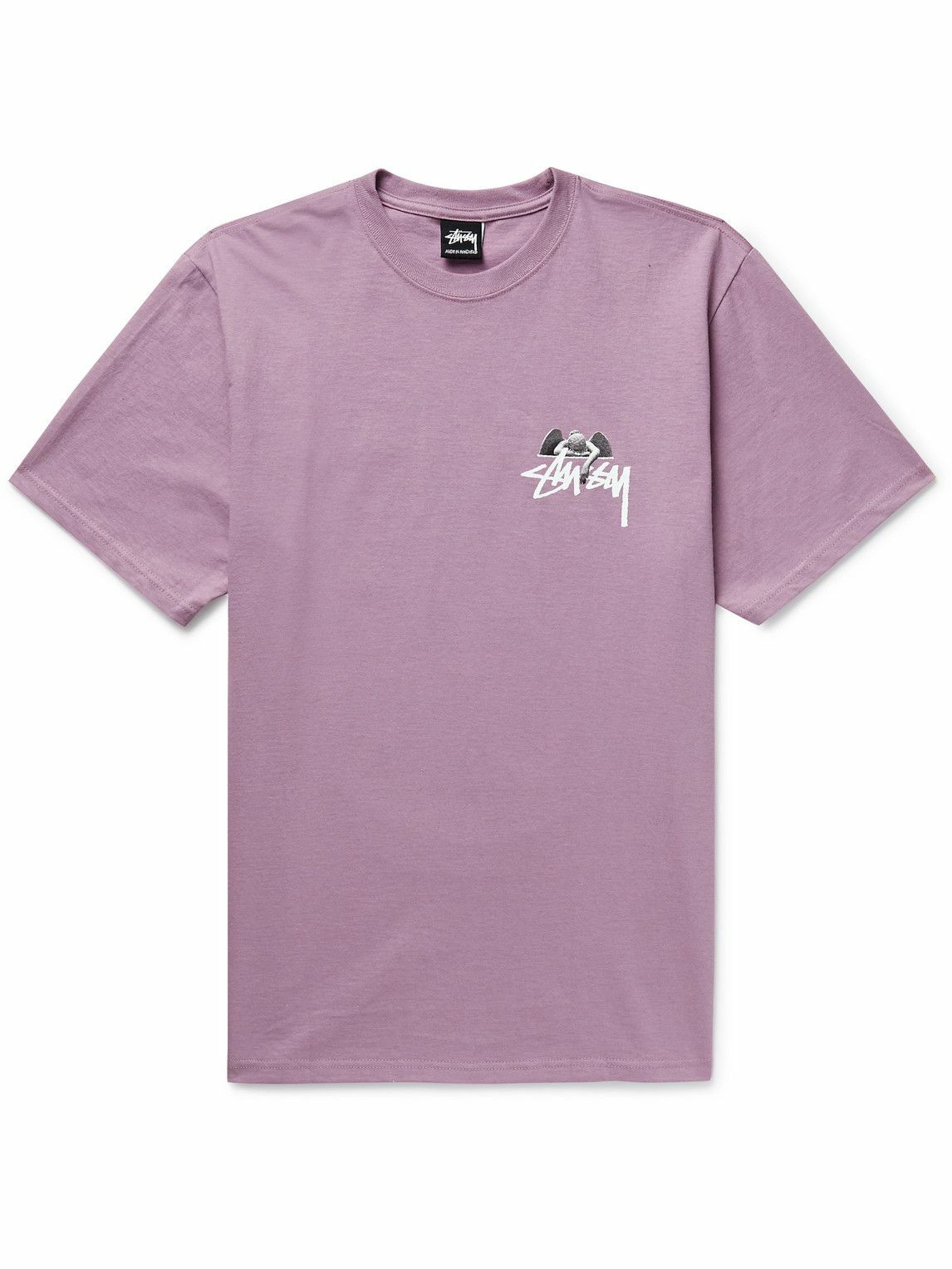 Stussy - Angel Printed Cotton-Jersey T-Shirt - Purple Stussy
