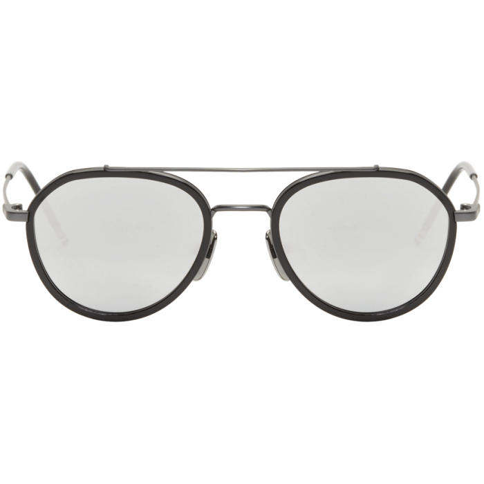 Thom Browne Black and Dark Grey TB-801 Sunglasses Thom Browne