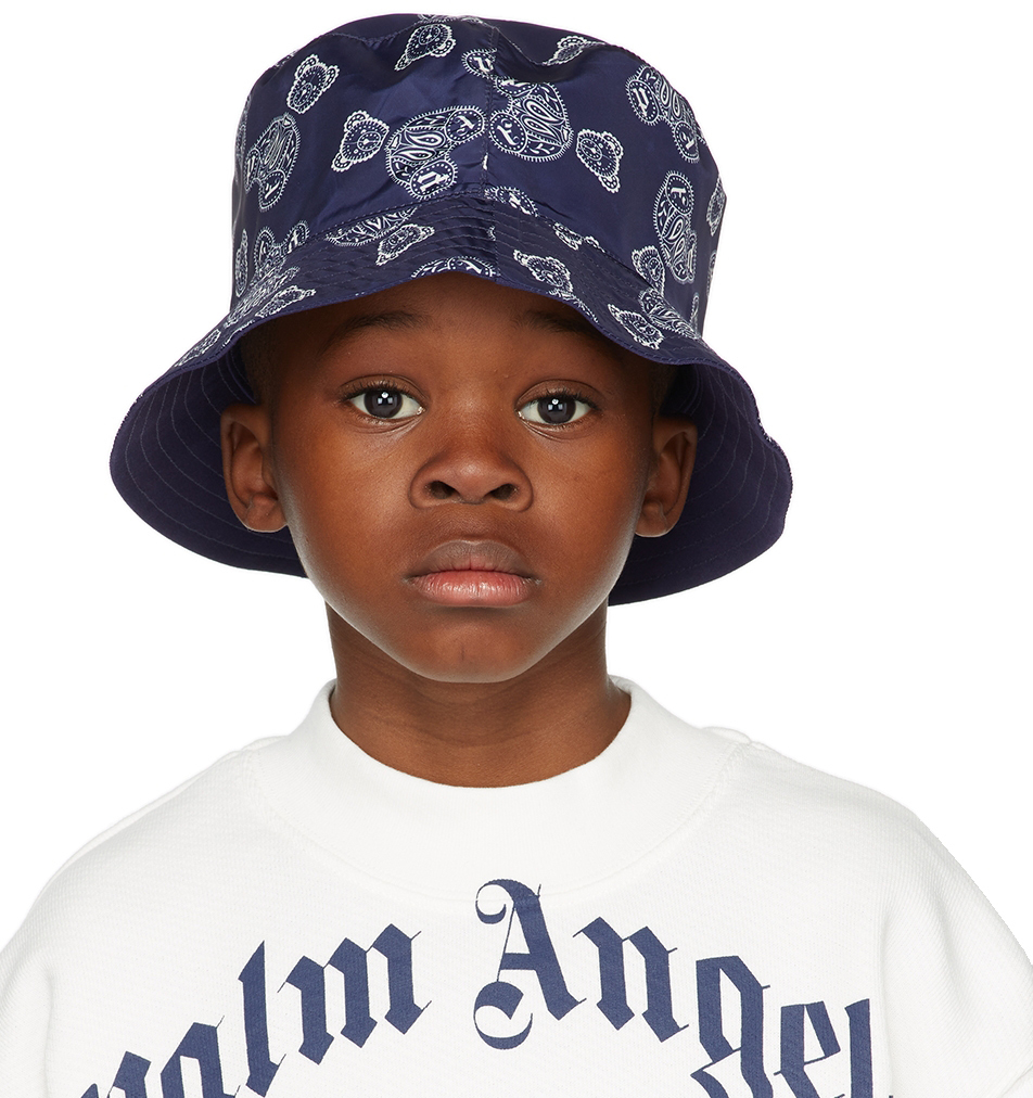 Palm Angels Kids Navy Paisley Bear 