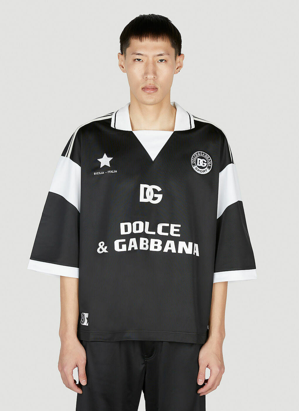Dolce & Gabbana - Soccer Logo Polo Shirt in Black Dolce & Gabbana