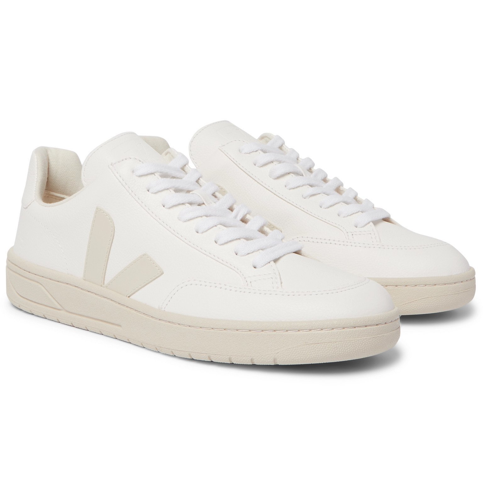 Veja V12 RubberTrimmed Leather Sneakers White VEJA