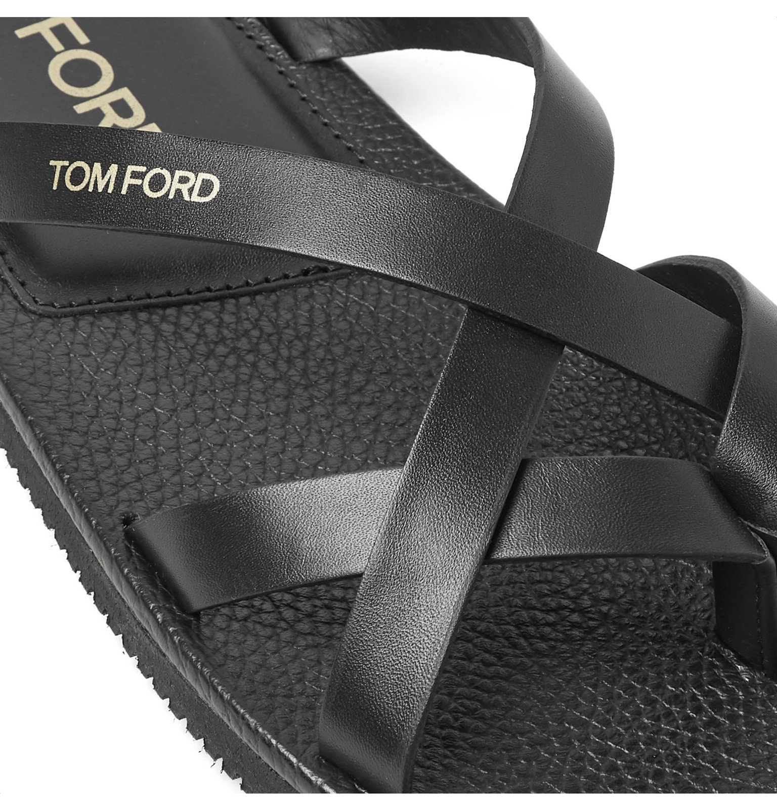 TOM FORD - Seafield Leather Sandals - Black TOM FORD