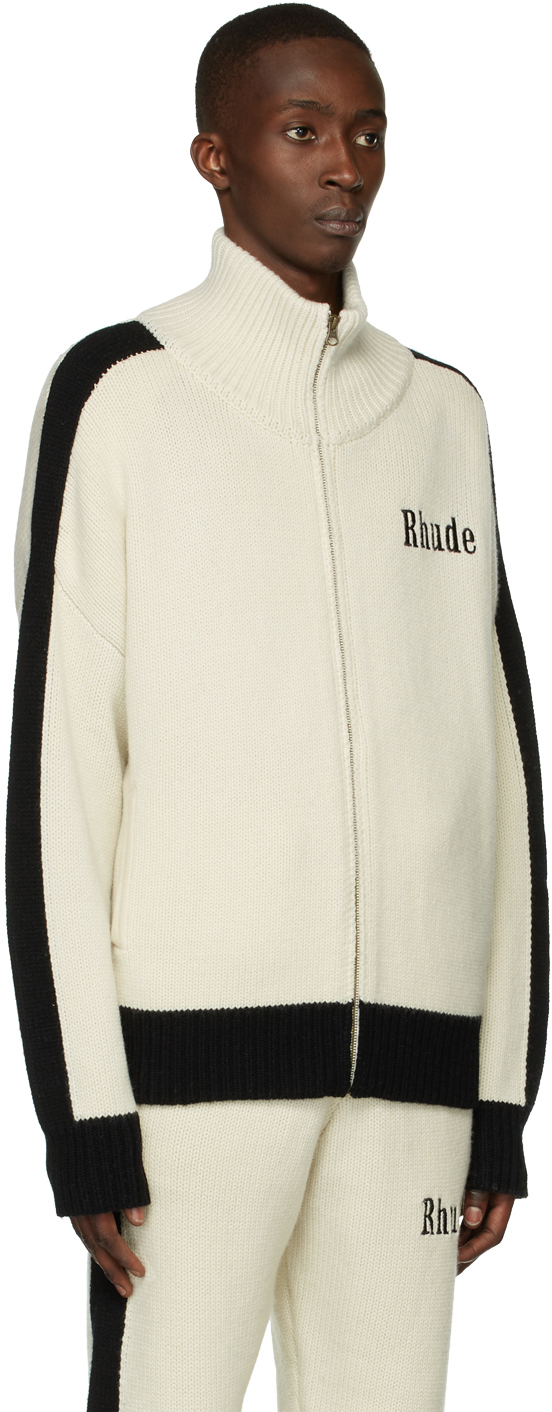 Rhude Off-White Knit Track Jacket Rhude