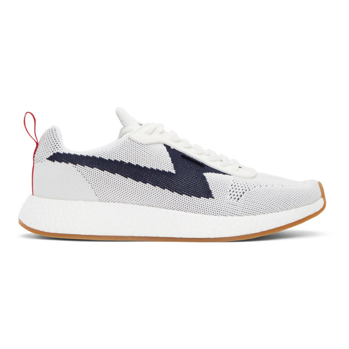 PS by Paul Smith White and Navy Zeus Sneakers PS by Paul Smith