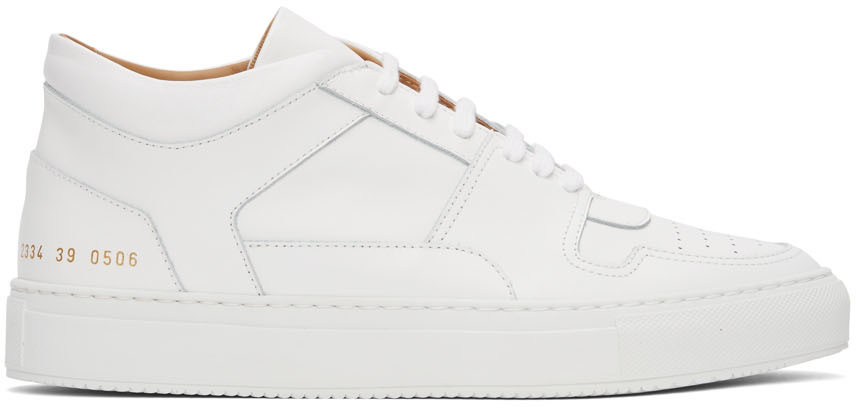 Photo: Common Projects White Decades Mid Sneakers
