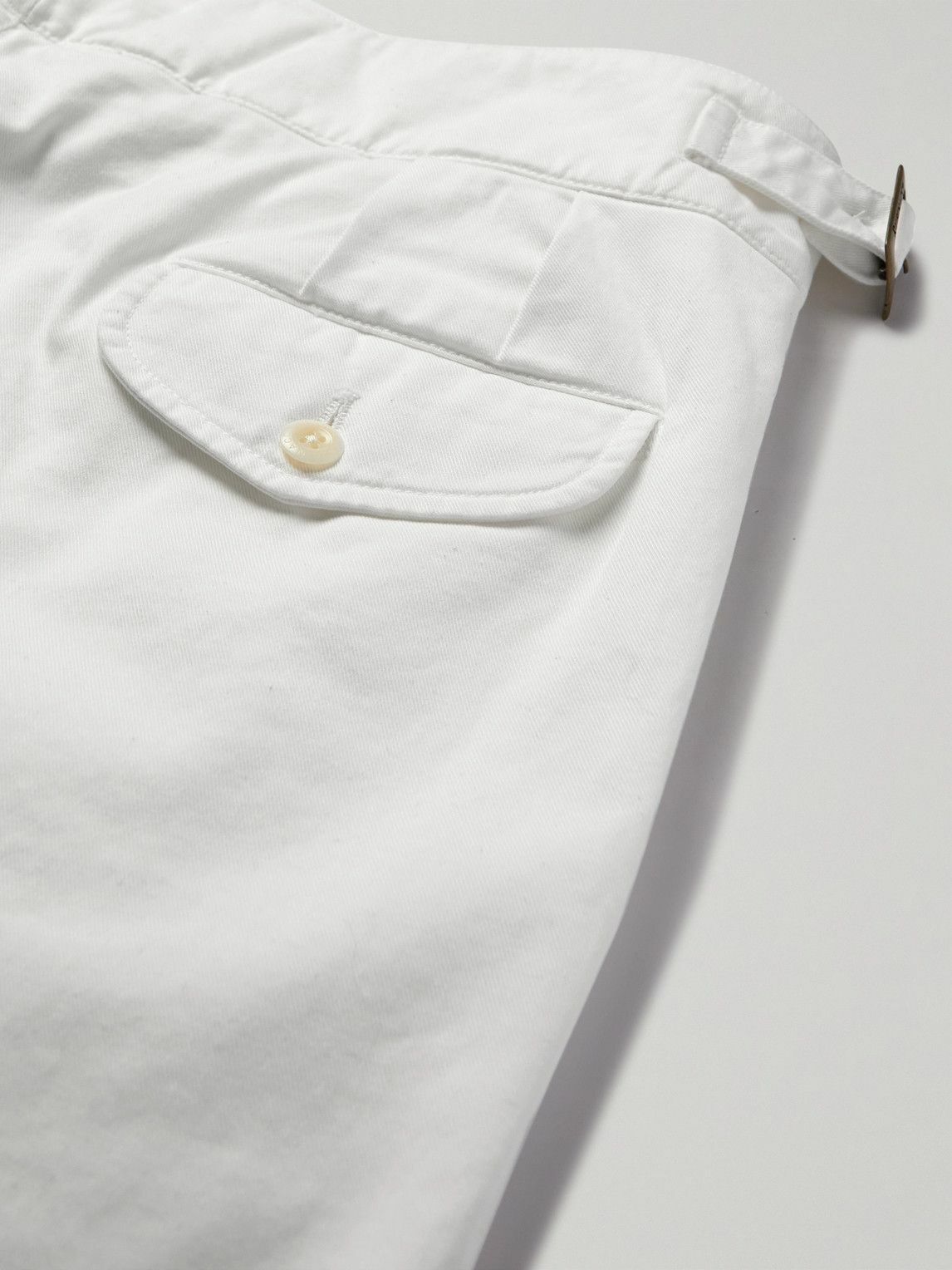 Rubinacci - Manny Tapered Pleated Cotton-Twill Trousers - White Rubinacci