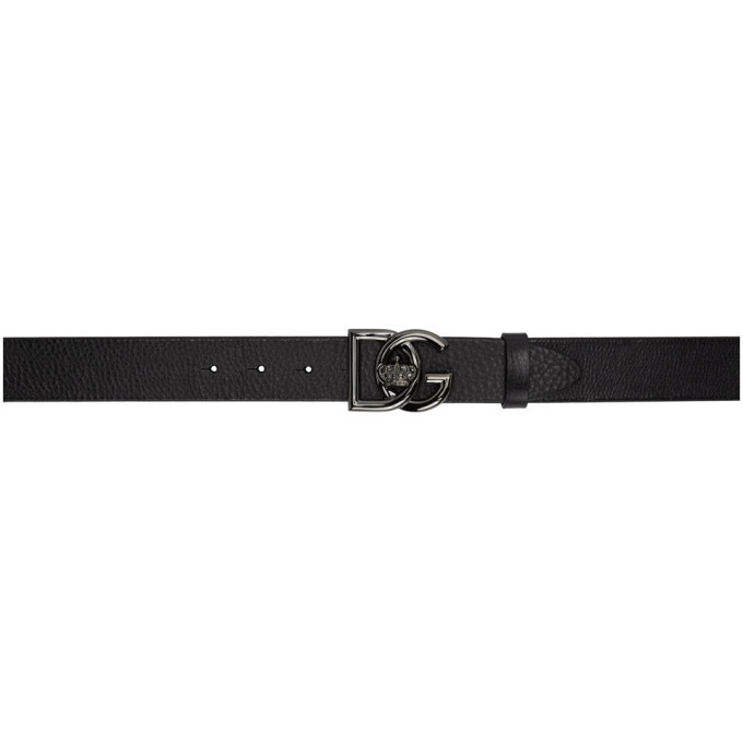 Dolce and Gabbana Black DG Crossed Logo Belt Dolce & Gabbana