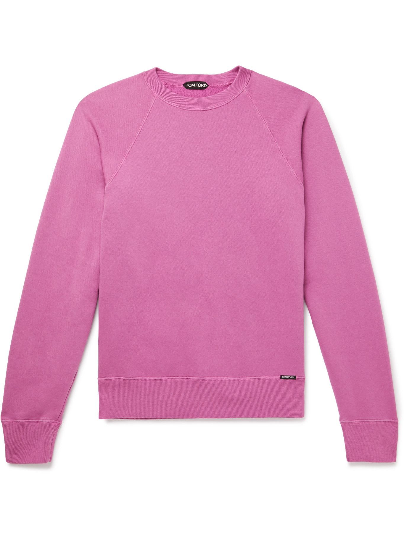 TOM FORD - Garment-Dyed Fleece-Back Cotton-Jersey Sweatshirt - Purple ...