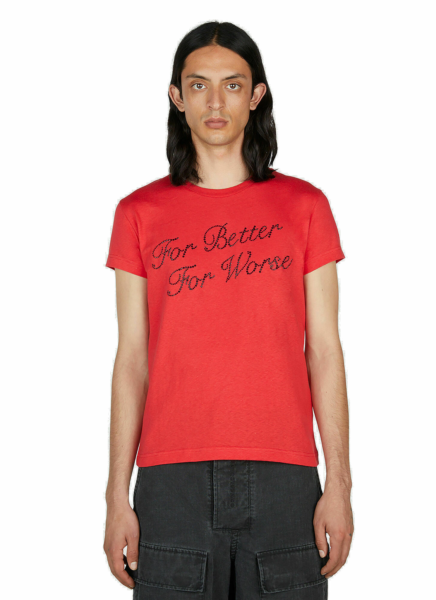 Acne Studios - Crystal-Embellished T-Shirt in Red Acne Studios