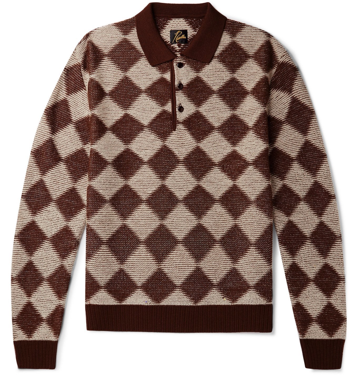 Needles - Checked Intarsia Wool Sweater 