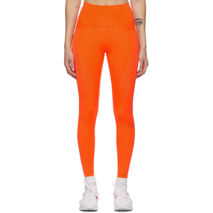 adidas stella mccartney orange leggings