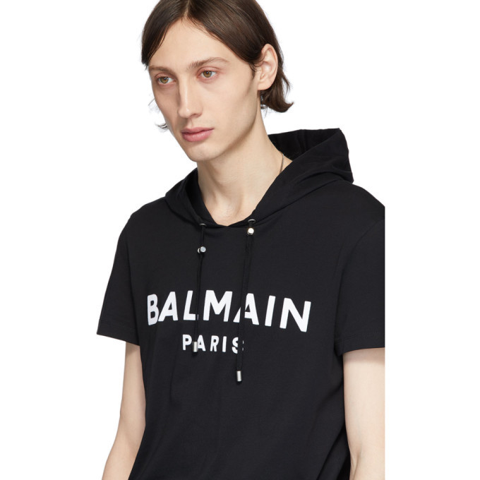 balmain short sleeve hoodie