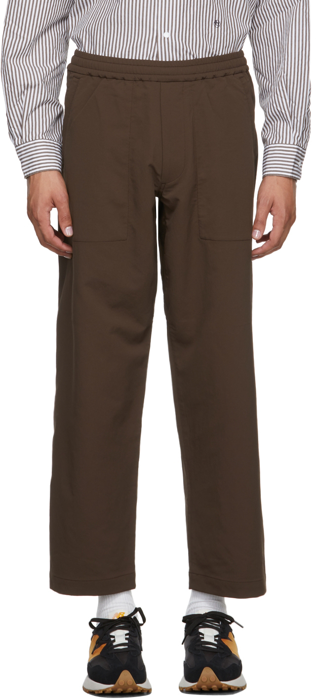 Nanamica Brown Technical Wide Easy Trousers Nanamica