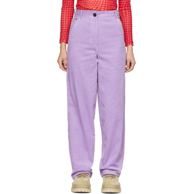 purple work pants