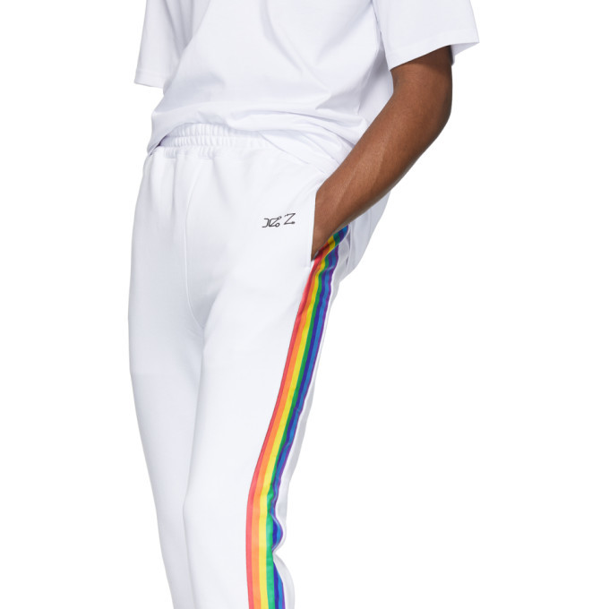Xander Zhou White Rainbow Trousers Xander Zhou