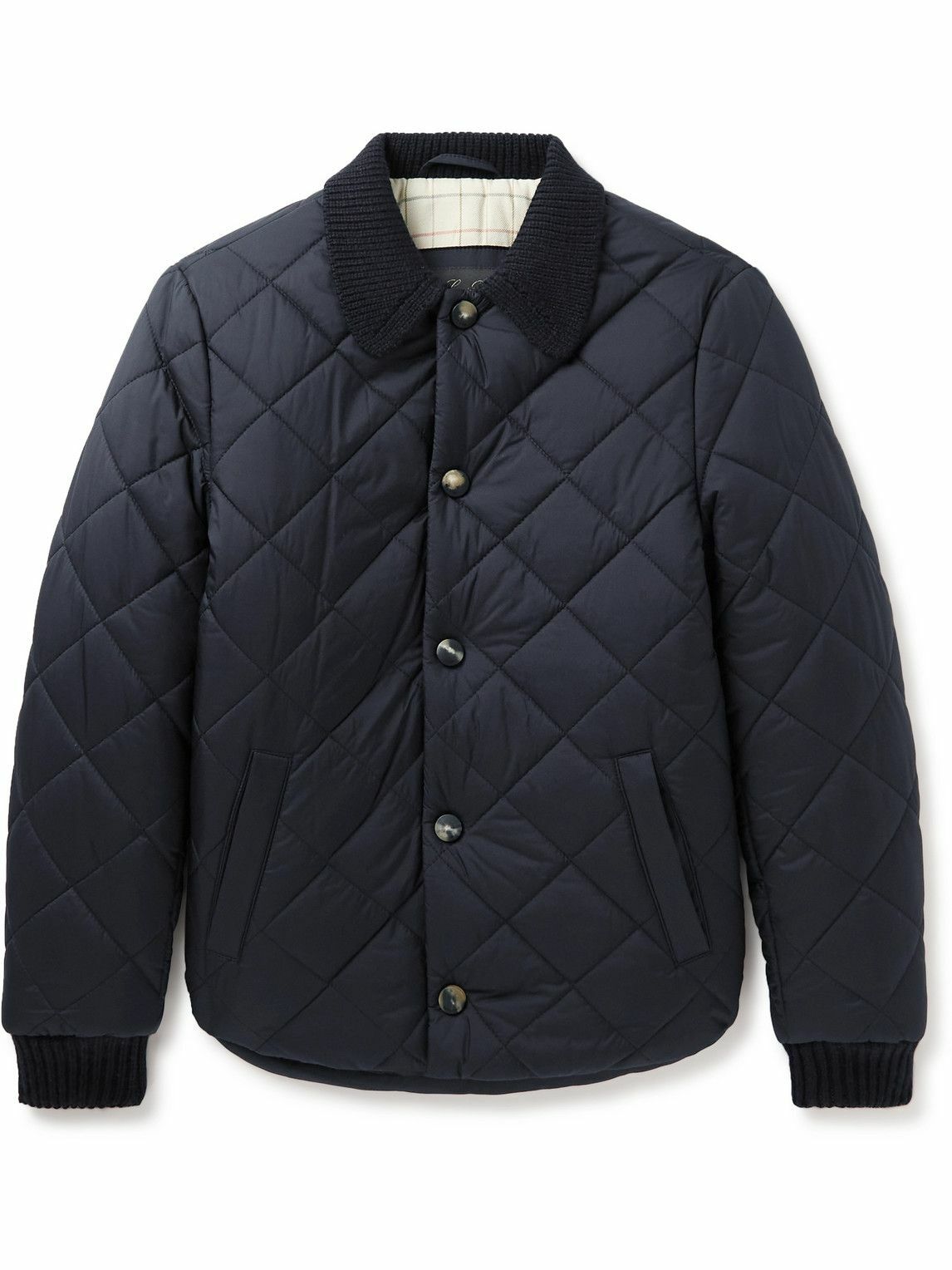Loro Piana Kids - Stuart Cashmere-Trimmed Quilted Shell Jacket - Blue