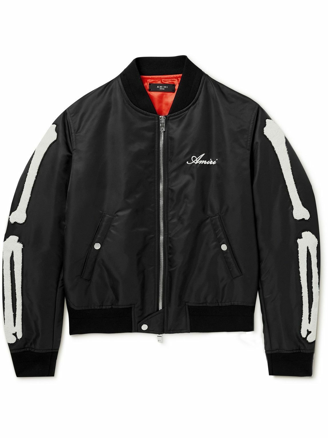 AMIRI - Bones Appliquéd Nylon Bomber Jacket - Black Amiri