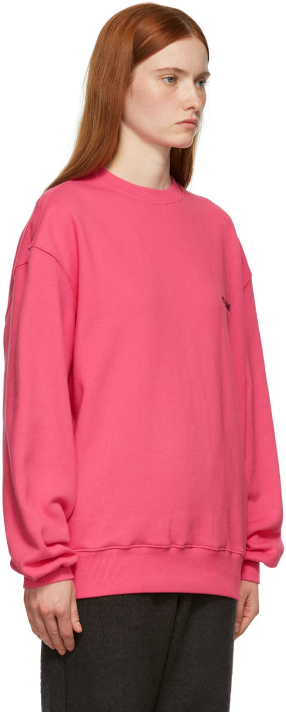 We11done Pink Round Logo Sweatshirt We11done