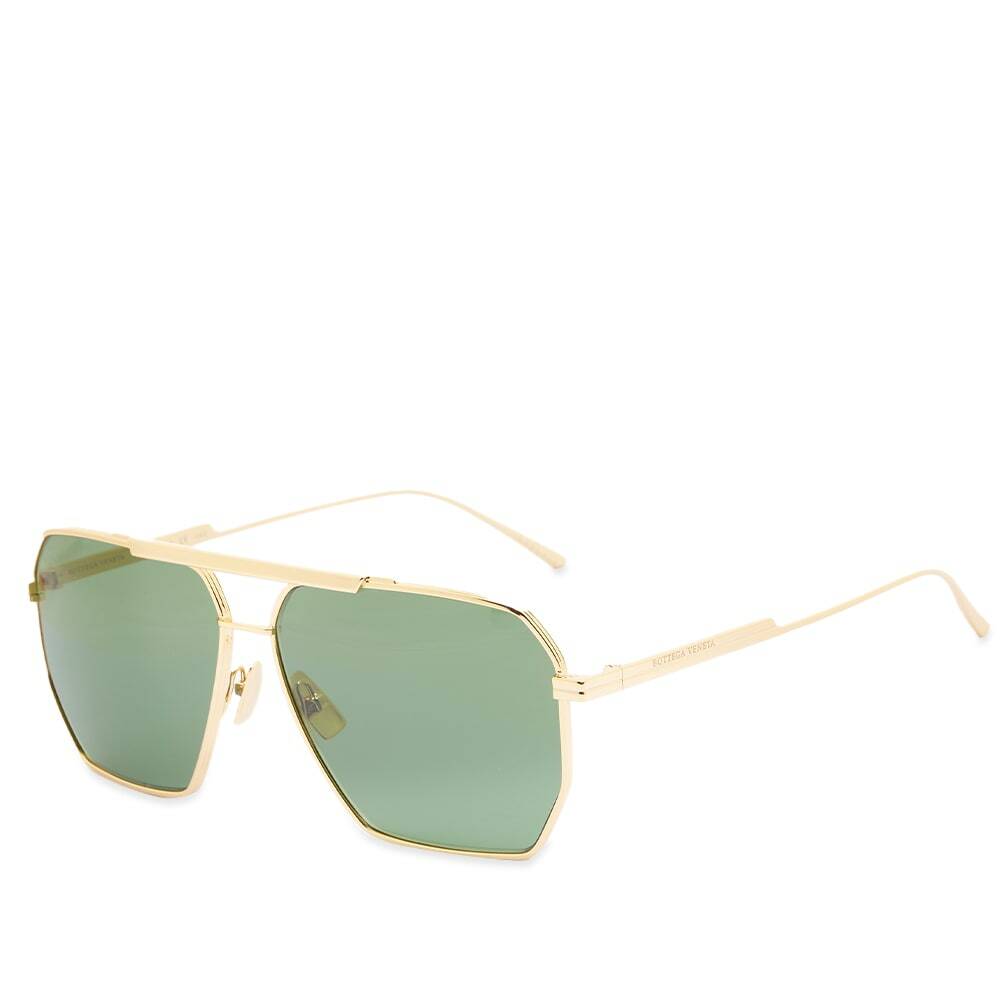 Photo: Bottega Veneta Eyewear Men's BV1012S Sunglasses in Gold/Green