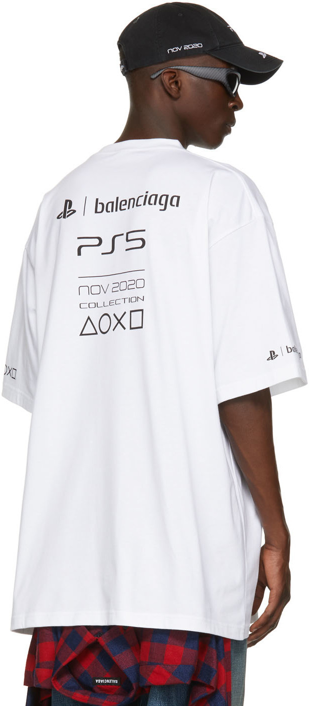 Balenciaga White Sony Playstation Edition Boxy T-Shirt Balenciaga