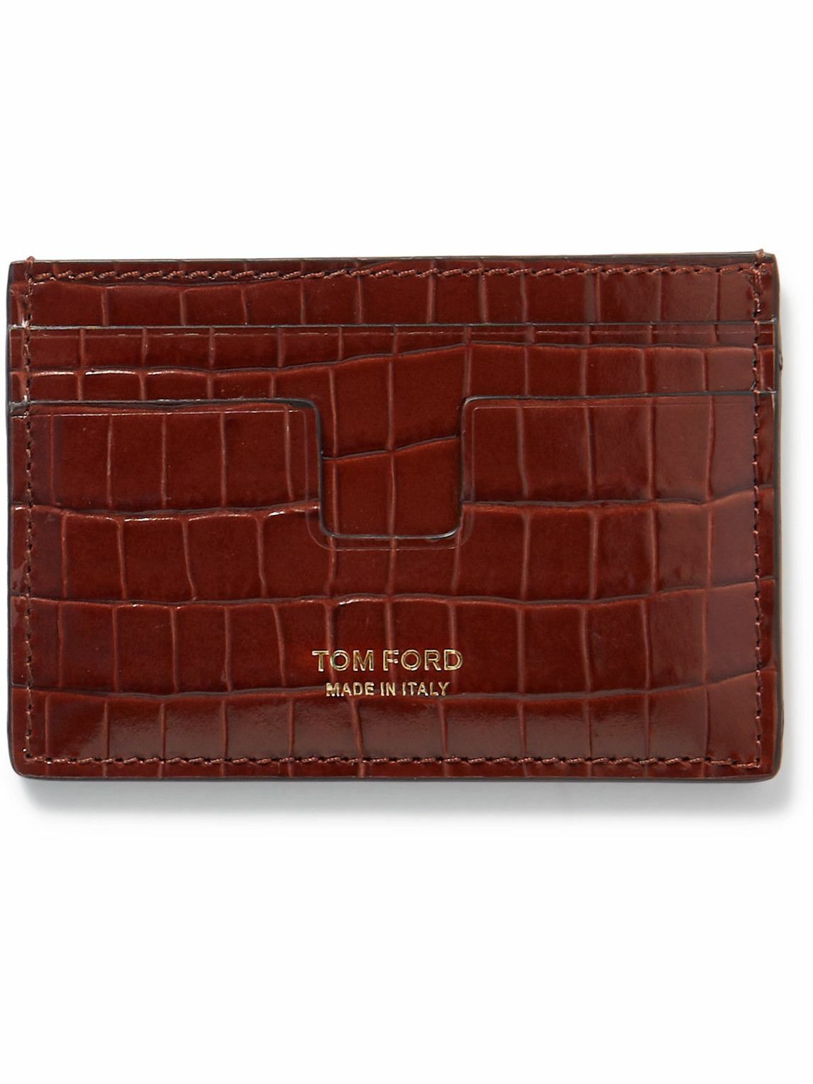 TOM FORD - Croc-Effect Leather Cardholder TOM FORD