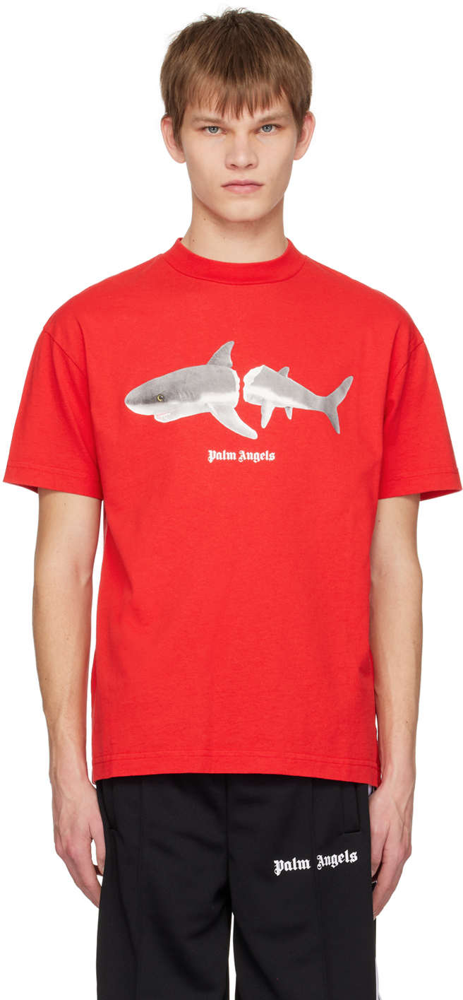 Palm Angels Red Shark T-Shirt Palm Angels