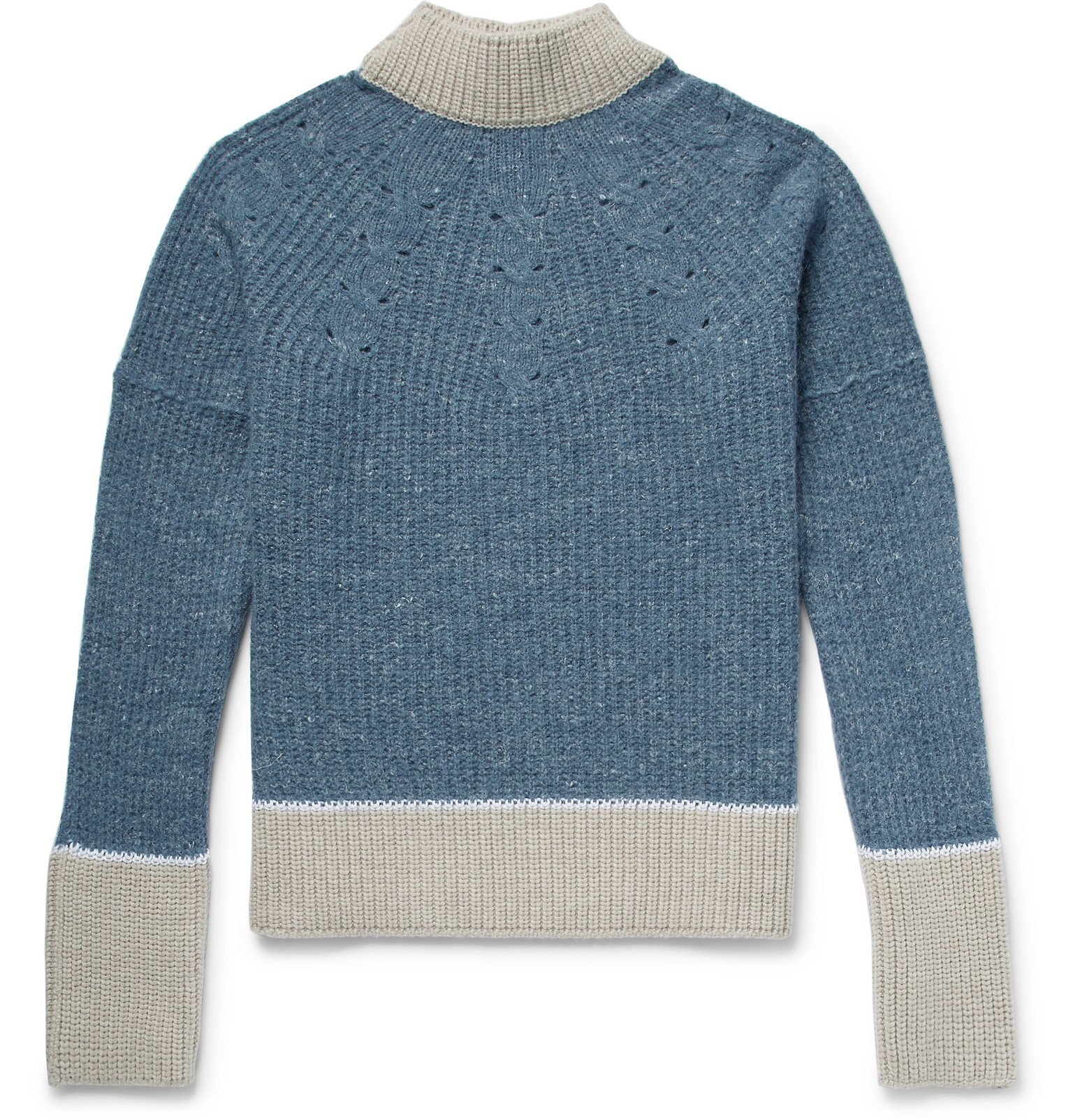 Jacquemus - Pierre Distressed Colour-Block Ribbed Merino Wool Sweater ...
