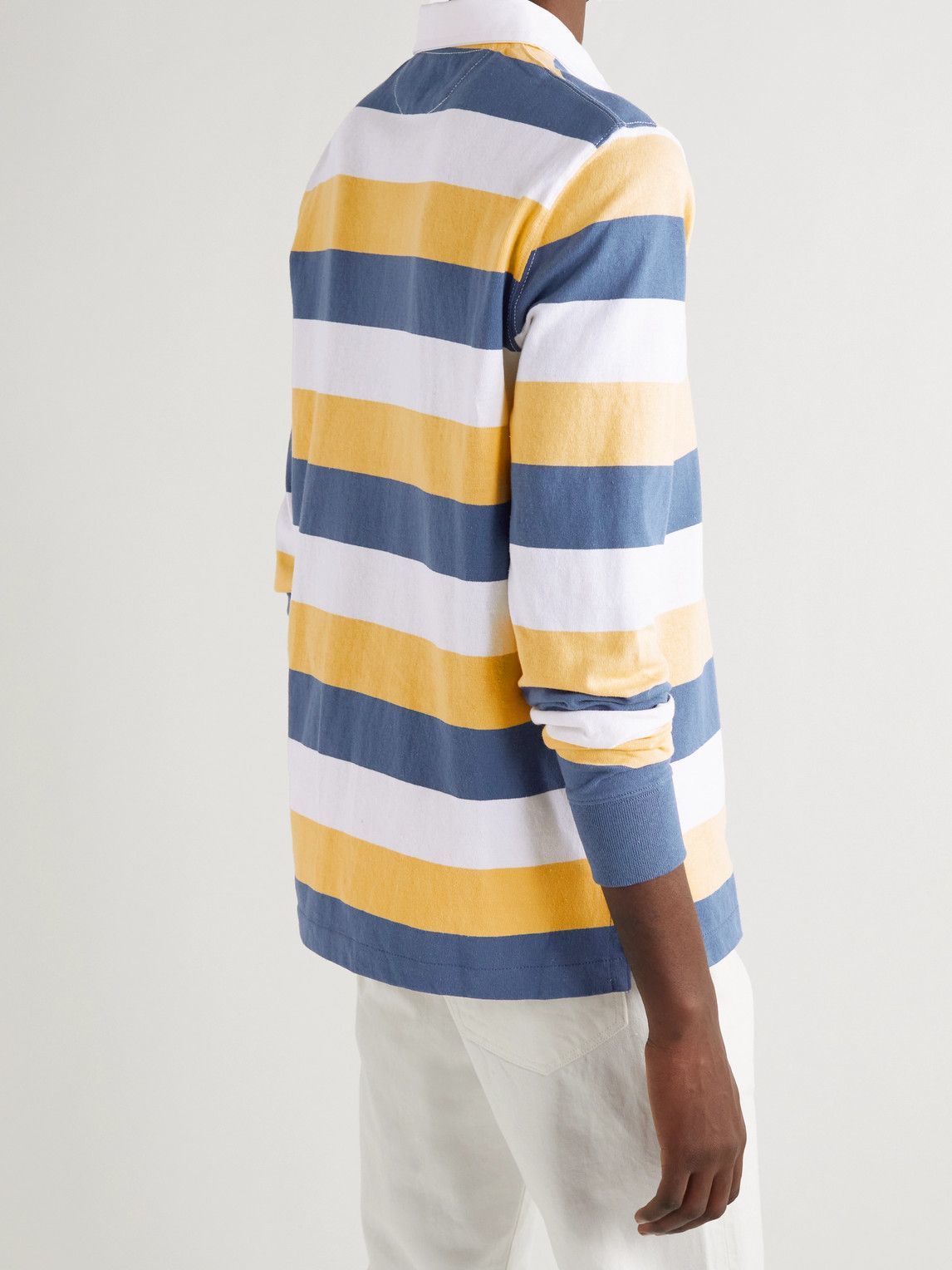 Polo Ralph Lauren - Logo-Embroidered Striped Cotton-Jersey Polo Shirt - Yellow