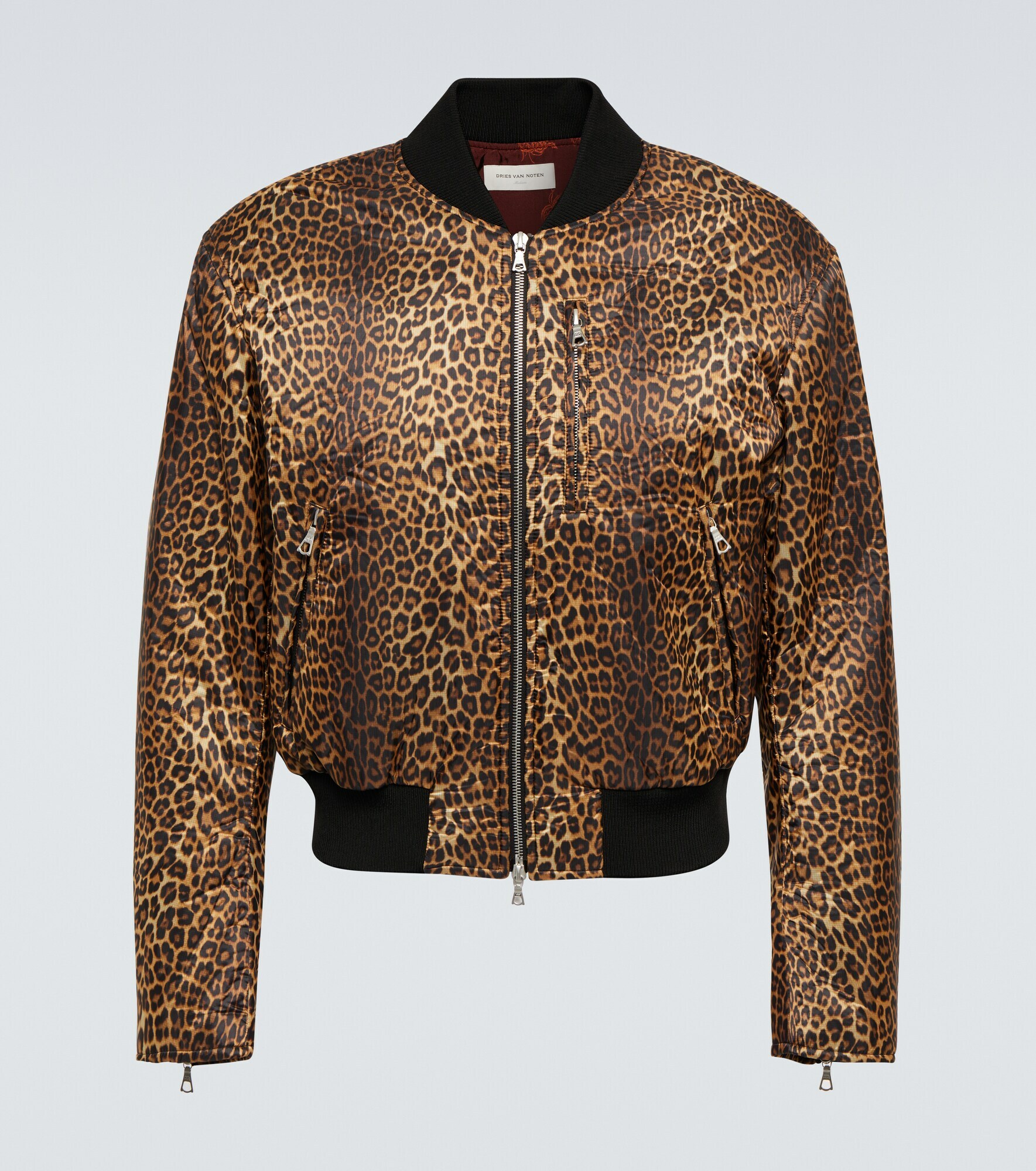 Dries Van Noten - Leopard-print satin varsity jacket Dries Van Noten