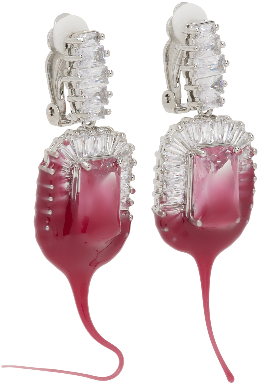 Ottolinger Pink Crystal Dip Earrings Ottolinger