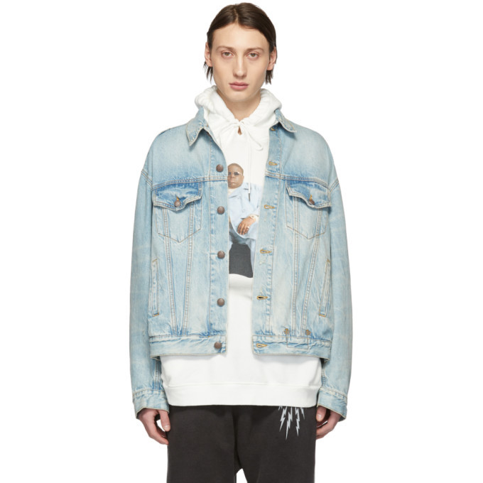 R13 Indigo Denim Reed Trucker Jacket R13