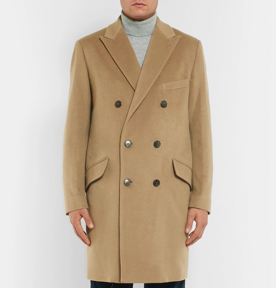 Altea Double Breasted Cashmere Coat Men Camel Altea