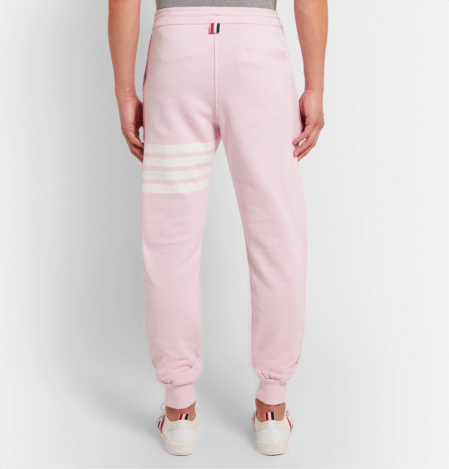 Tapered Striped Loopback Cotton-Jersey 