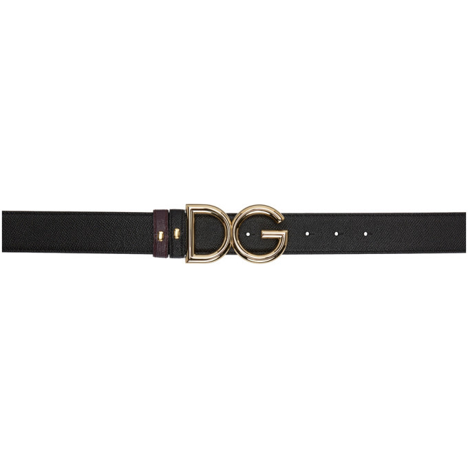 Dolce and Gabbana Reversible Black DG Logo Belt Dolce & Gabbana