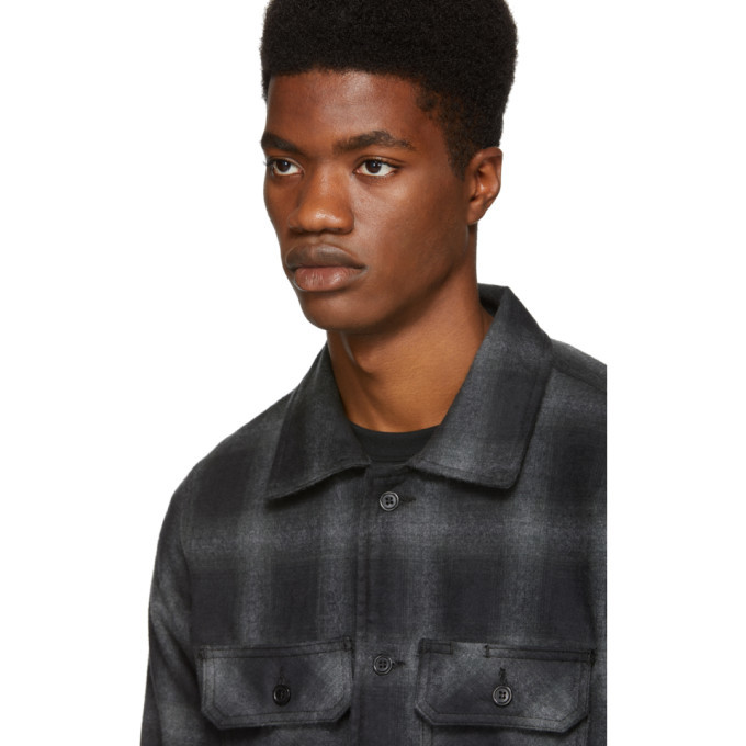 Naked And Famous Denim Grey Flannel Lumberjack Shirt Naked And Famous Denim