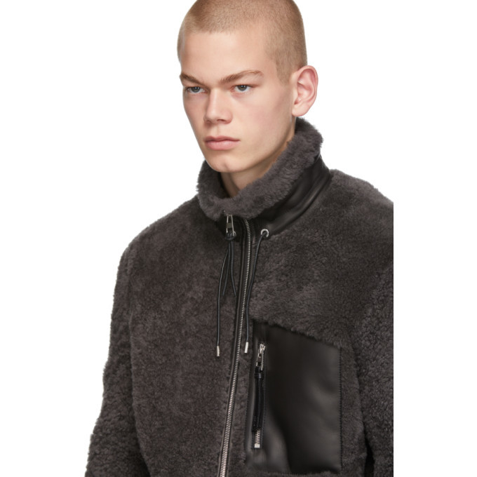 Loewe Leather Trimmed Shearling Jacket