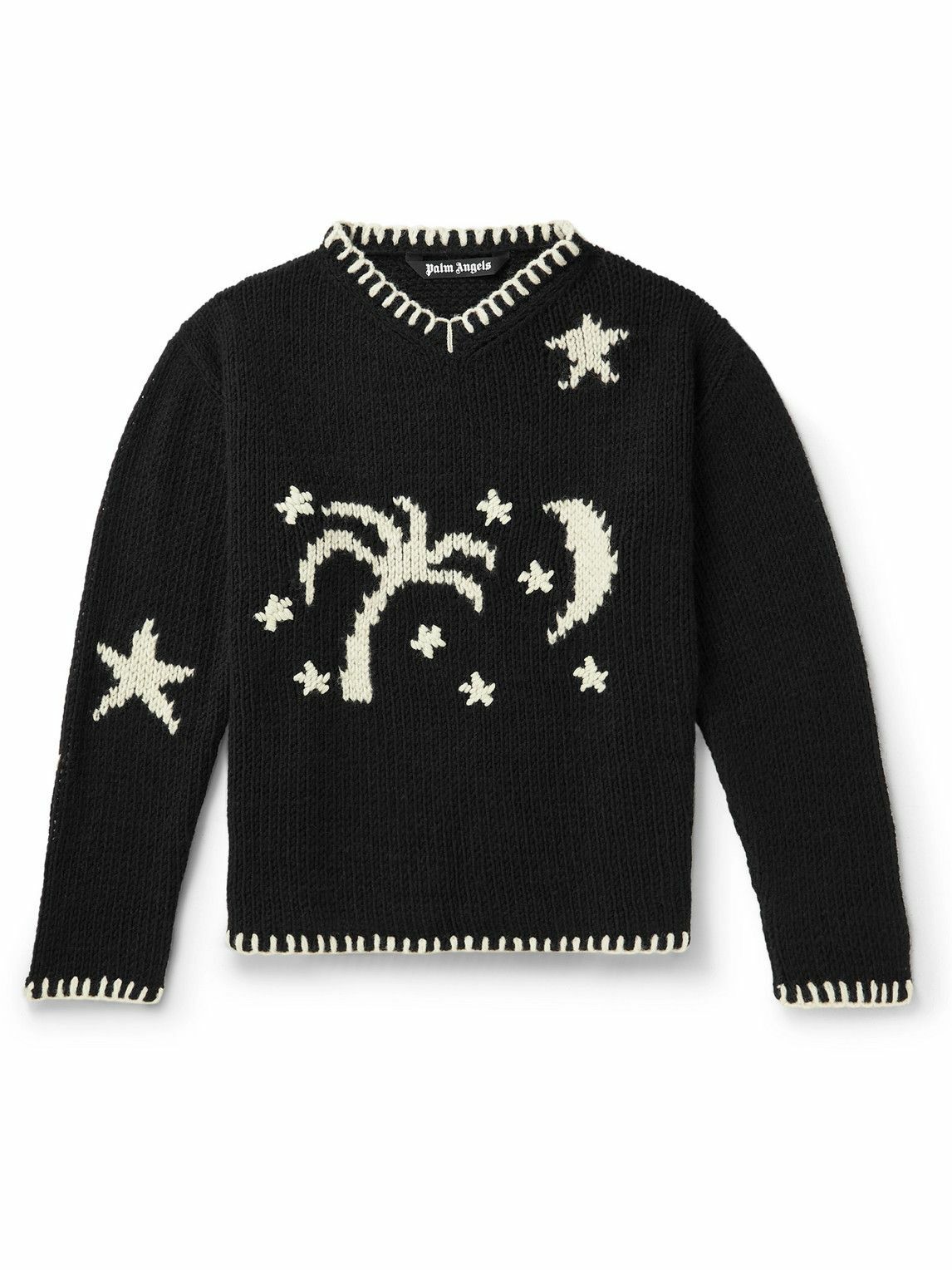 Palm Angels IntarsiaKnit Sweater Black Palm Angels