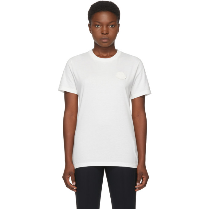 moncler white logo t shirt