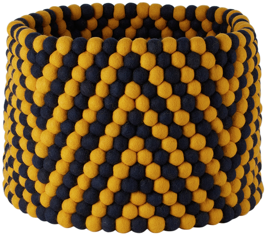 HAY Yellow & Blue Bead Basket HAY