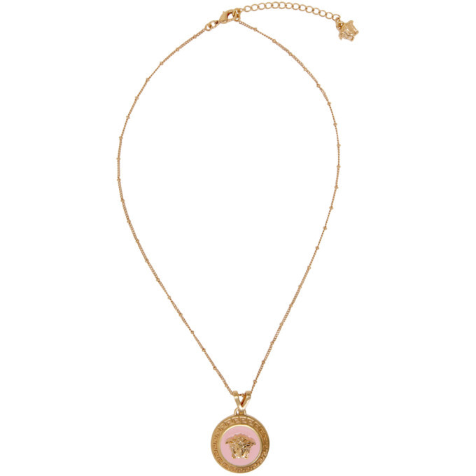 Pink Medusa Pendant Necklace Versace